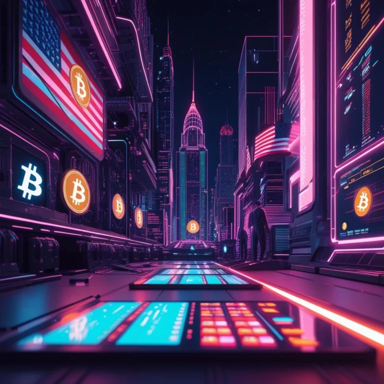 picture with cyberpunk, us interest, and crypto element